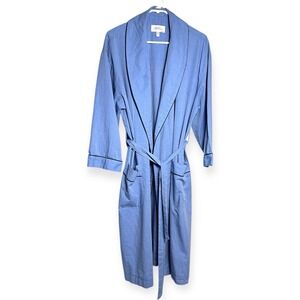 Vermont‎ Country Store True Blue Cotton Wrap Bath Robe Tie Small